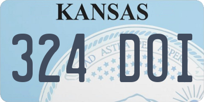 KS license plate 324DOI