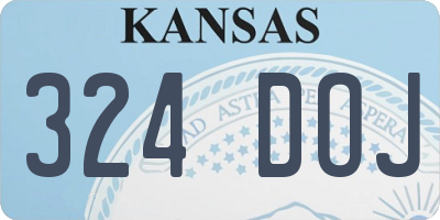 KS license plate 324DOJ