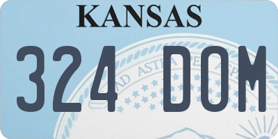 KS license plate 324DOM