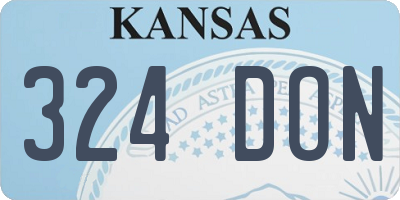 KS license plate 324DON
