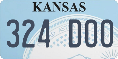 KS license plate 324DOO