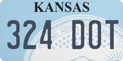 KS license plate 324DOT