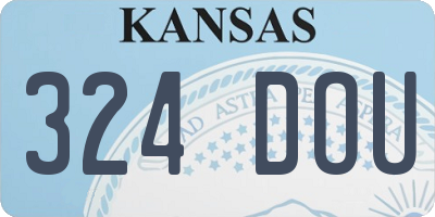 KS license plate 324DOU