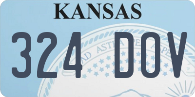 KS license plate 324DOV