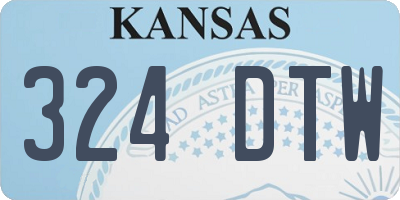 KS license plate 324DTW