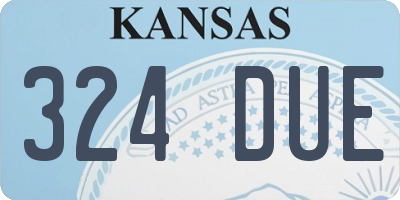 KS license plate 324DUE