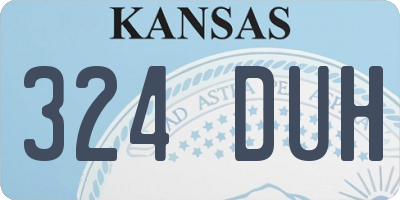KS license plate 324DUH