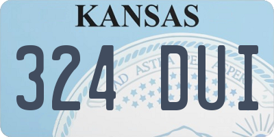 KS license plate 324DUI