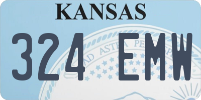 KS license plate 324EMW