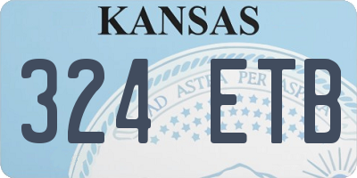KS license plate 324ETB