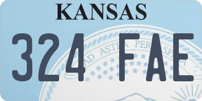 KS license plate 324FAE