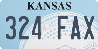 KS license plate 324FAX