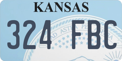 KS license plate 324FBC