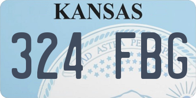 KS license plate 324FBG