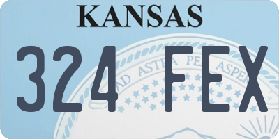 KS license plate 324FEX