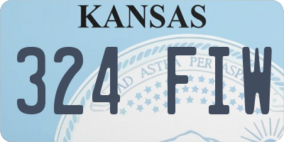 KS license plate 324FIW