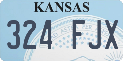 KS license plate 324FJX