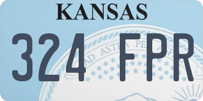 KS license plate 324FPR