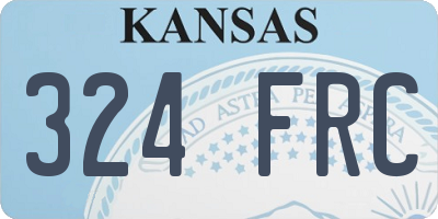 KS license plate 324FRC