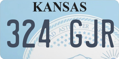 KS license plate 324GJR