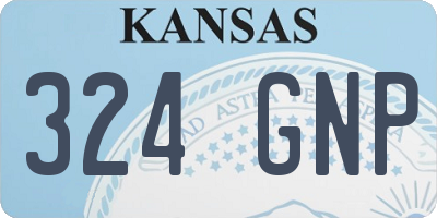 KS license plate 324GNP