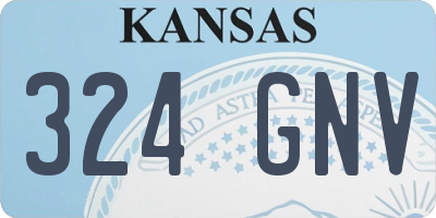 KS license plate 324GNV