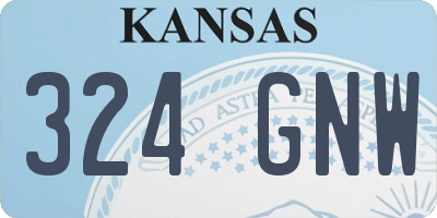KS license plate 324GNW