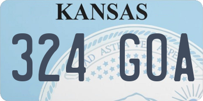 KS license plate 324GOA