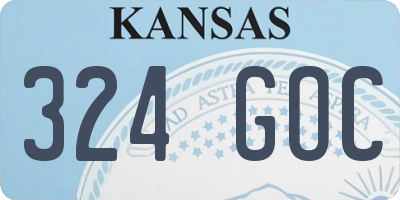KS license plate 324GOC