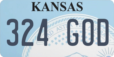 KS license plate 324GOD