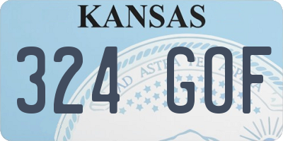 KS license plate 324GOF