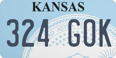KS license plate 324GOK