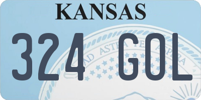 KS license plate 324GOL