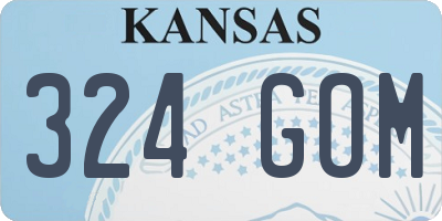 KS license plate 324GOM