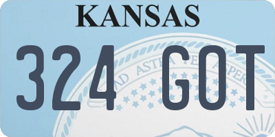 KS license plate 324GOT
