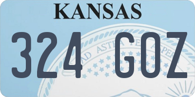 KS license plate 324GOZ