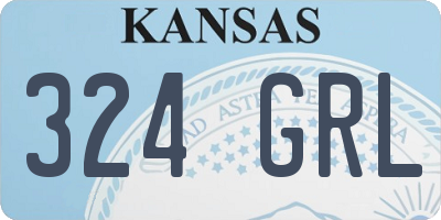 KS license plate 324GRL
