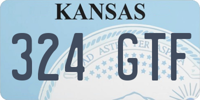 KS license plate 324GTF