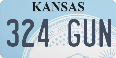 KS license plate 324GUN