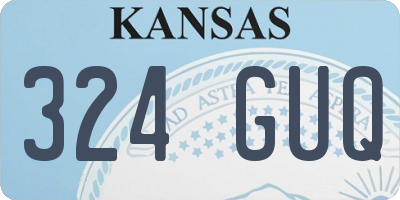 KS license plate 324GUQ