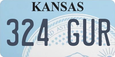 KS license plate 324GUR