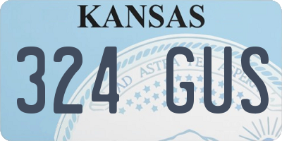 KS license plate 324GUS