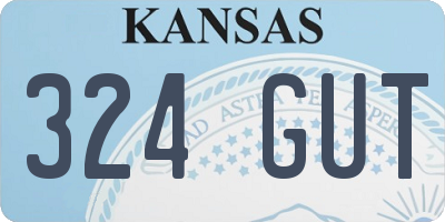 KS license plate 324GUT