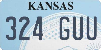 KS license plate 324GUU
