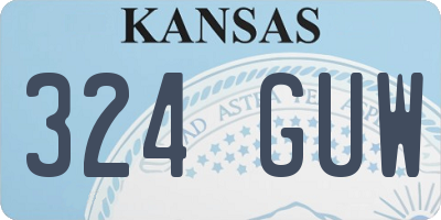 KS license plate 324GUW