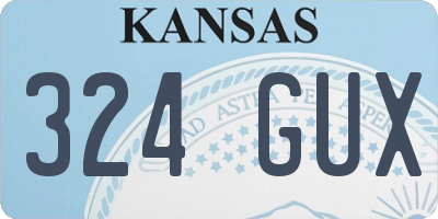 KS license plate 324GUX