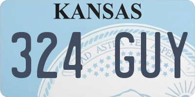 KS license plate 324GUY