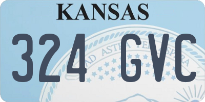 KS license plate 324GVC