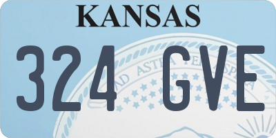 KS license plate 324GVE