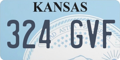 KS license plate 324GVF